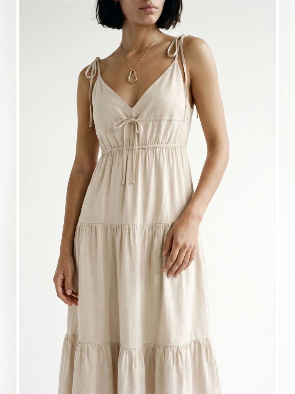 Vero Moda Athena dress Tie-Shoulder Tiered Midi Dress-size XL-New!